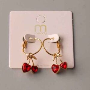 Gold Cherry Earrings